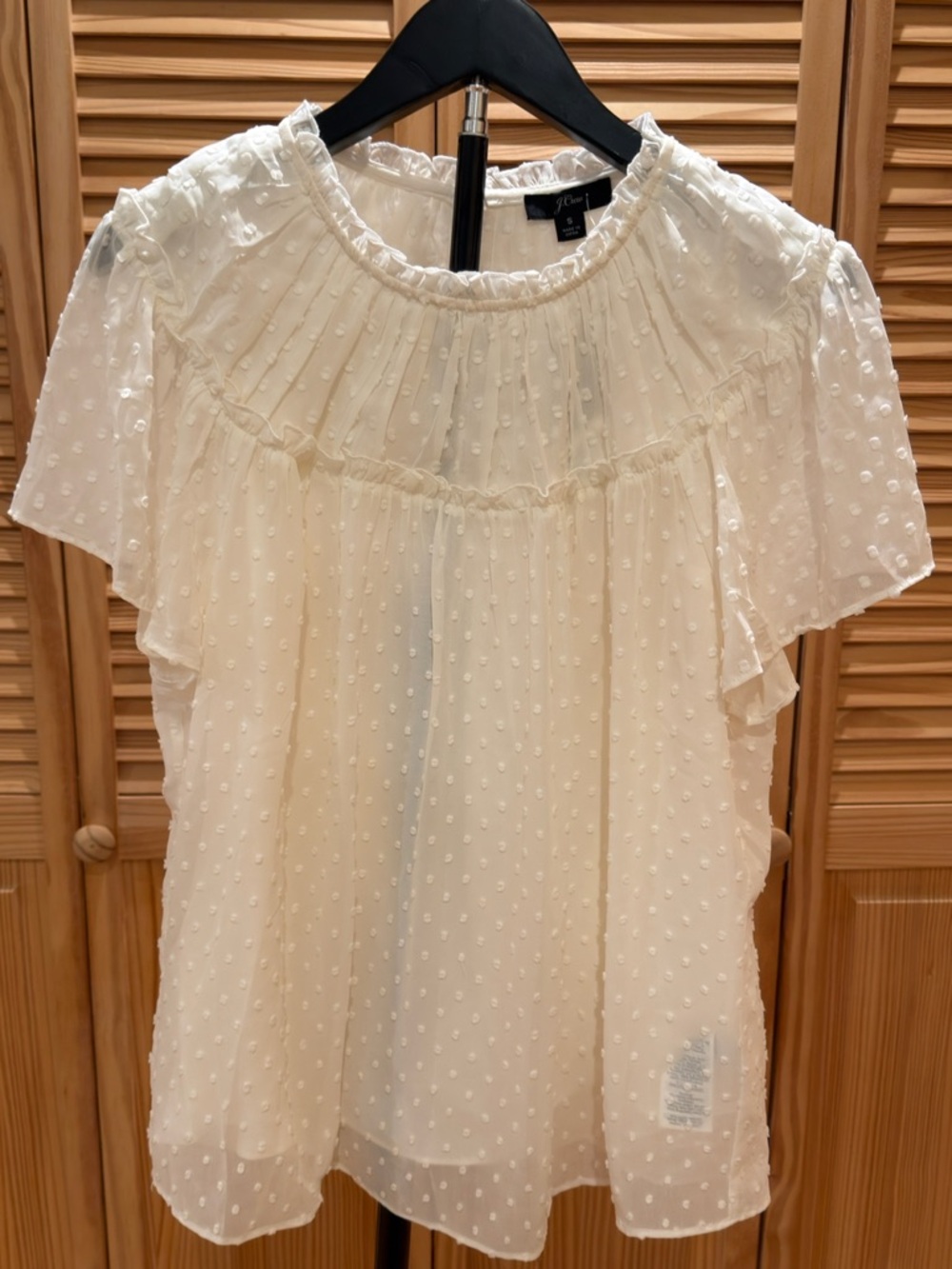 J. Crew White Textured Blouse